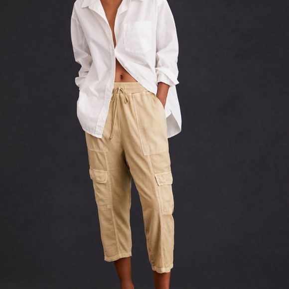 Anthropologie Daily Practice Evergreen Utility Cargo Pants Gold Size XS Relaxed - Picture 5 of 14